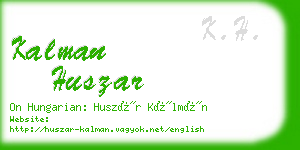 kalman huszar business card